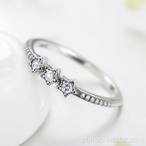 O zircão branco CZ anéis 925 anel de prata 925